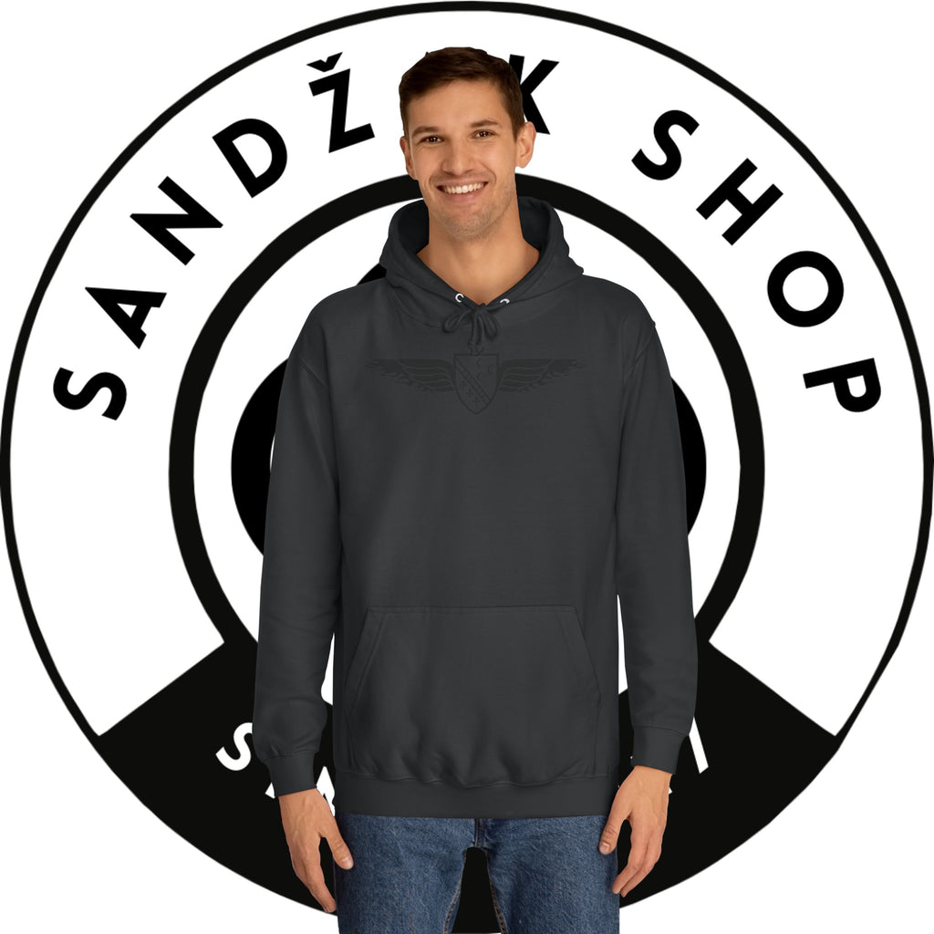 Winged Shield Hoodie — Minimal Vintage Collegiate Logo Sweatshirt