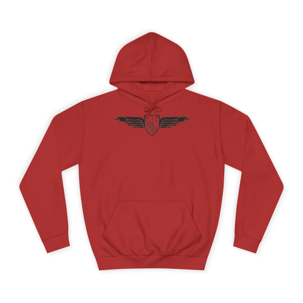 Winged Shield Hoodie — Minimal Vintage Collegiate Logo Sweatshirt