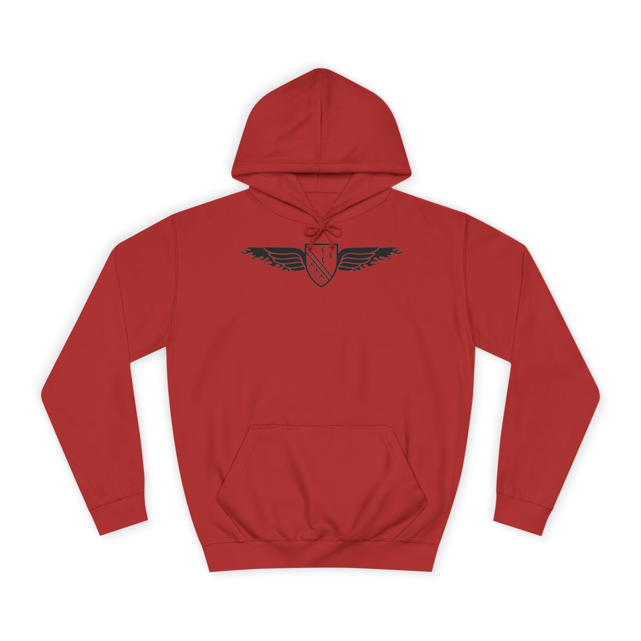 Winged Shield Hoodie — Minimal Vintage Collegiate Logo Sweatshirt